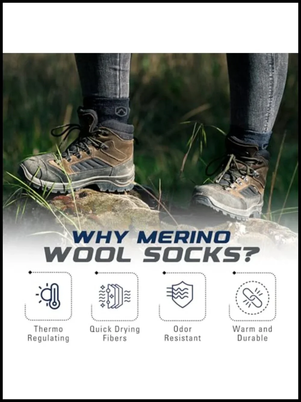 Merino Wool Athletic Socks Anti-Blister Moisture Wicking Quarter Crew
